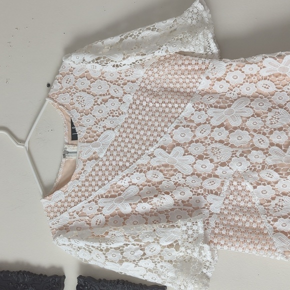 Host Pick Lulus My Dearest White Lace Short Sleeve Mini Dress - Picture 7 of 14